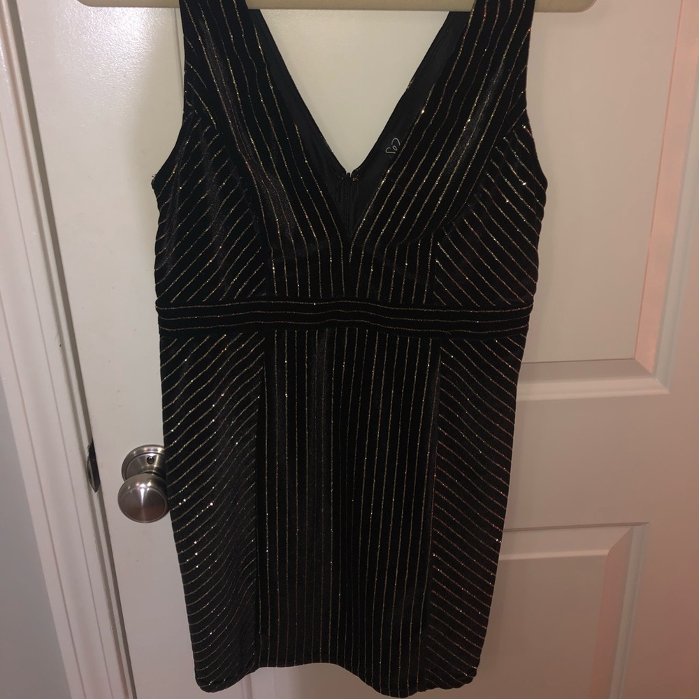 Pin Stripe It Velvet Dress